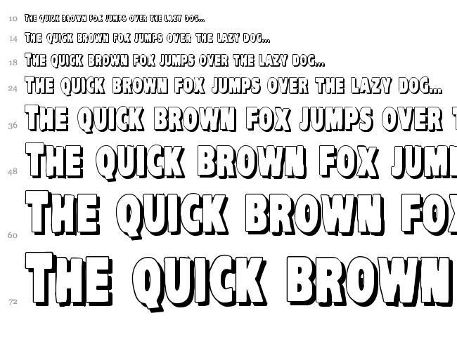 VTC Komika Head Liner font waterfall
