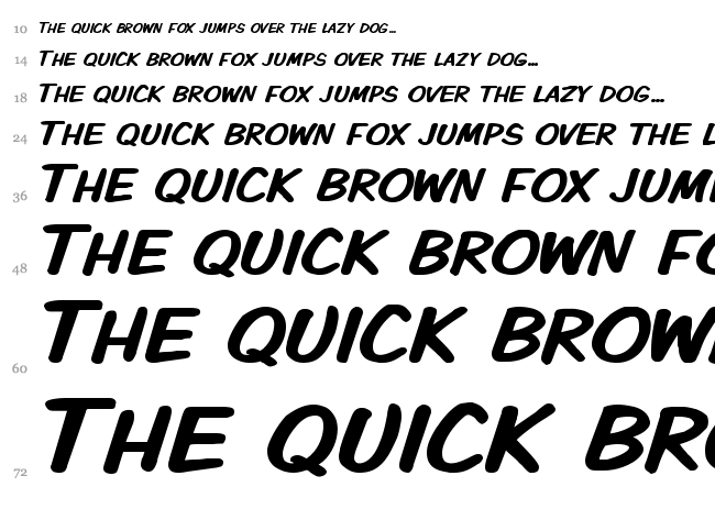VTC Komixation font waterfall