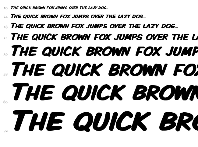 VTC Komixation font waterfall