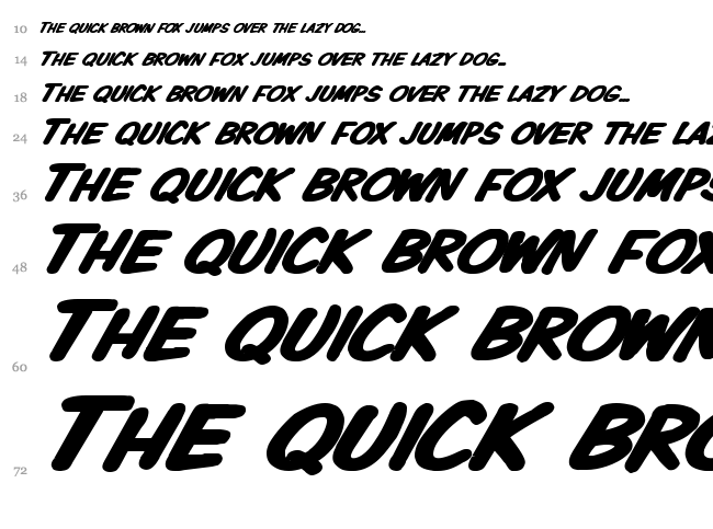 VTC Komixation font waterfall