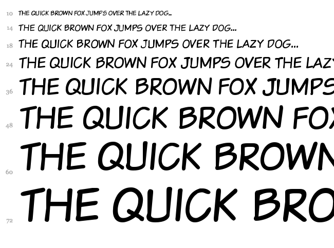 VTC Sunday Komix font waterfall