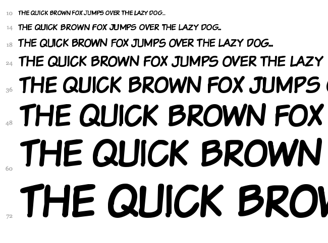 VTC Sunday Komix font waterfall