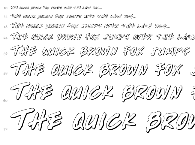 Write Off font waterfall