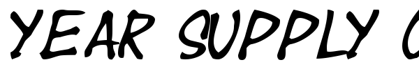 Year supply of fairy cakes font