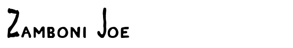 Zamboni Joe font preview