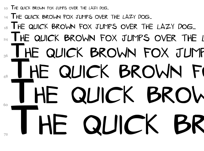ZeroGene font waterfall