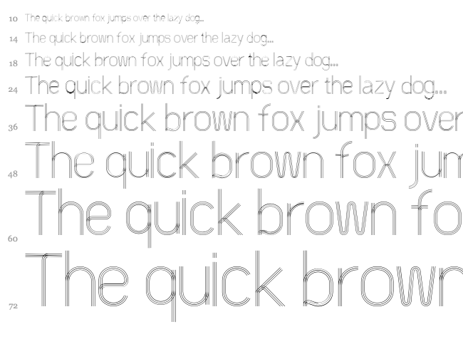 60s Stripe font waterfall