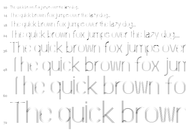 60s Stripe font waterfall