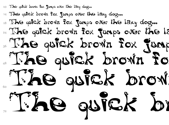 Aajax Surreal Freak font waterfall