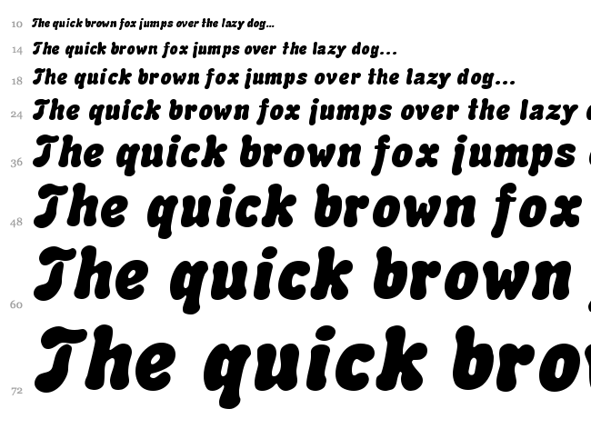Advert font waterfall
