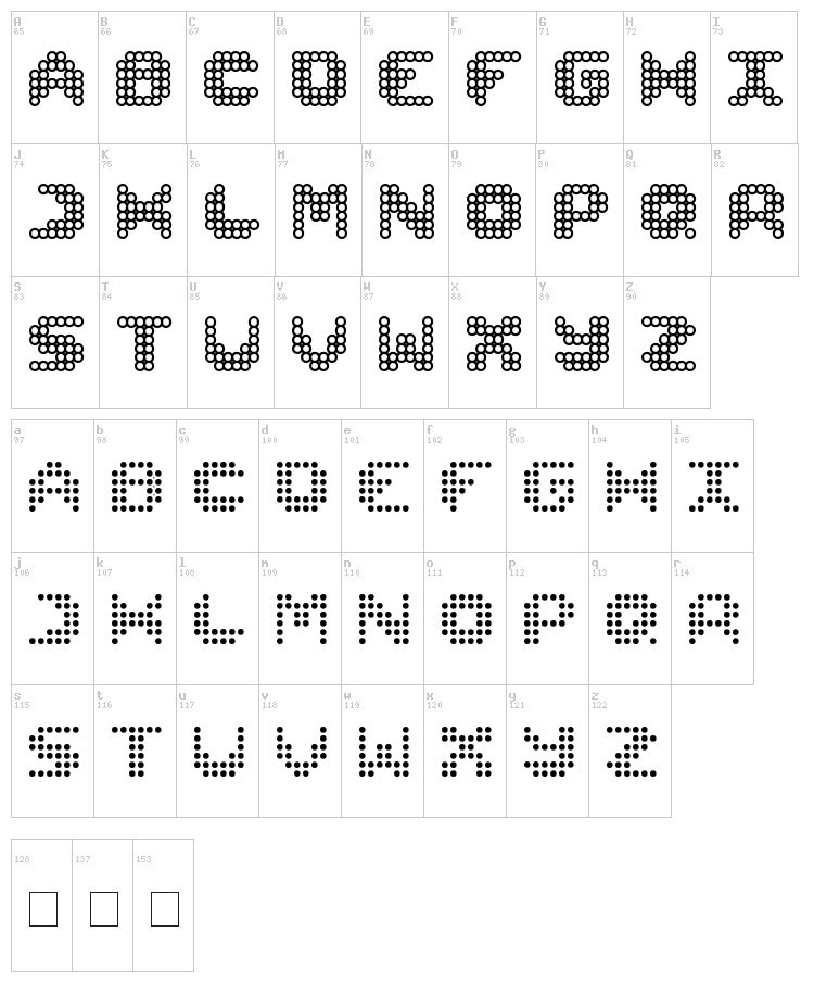 Anime Queen font map