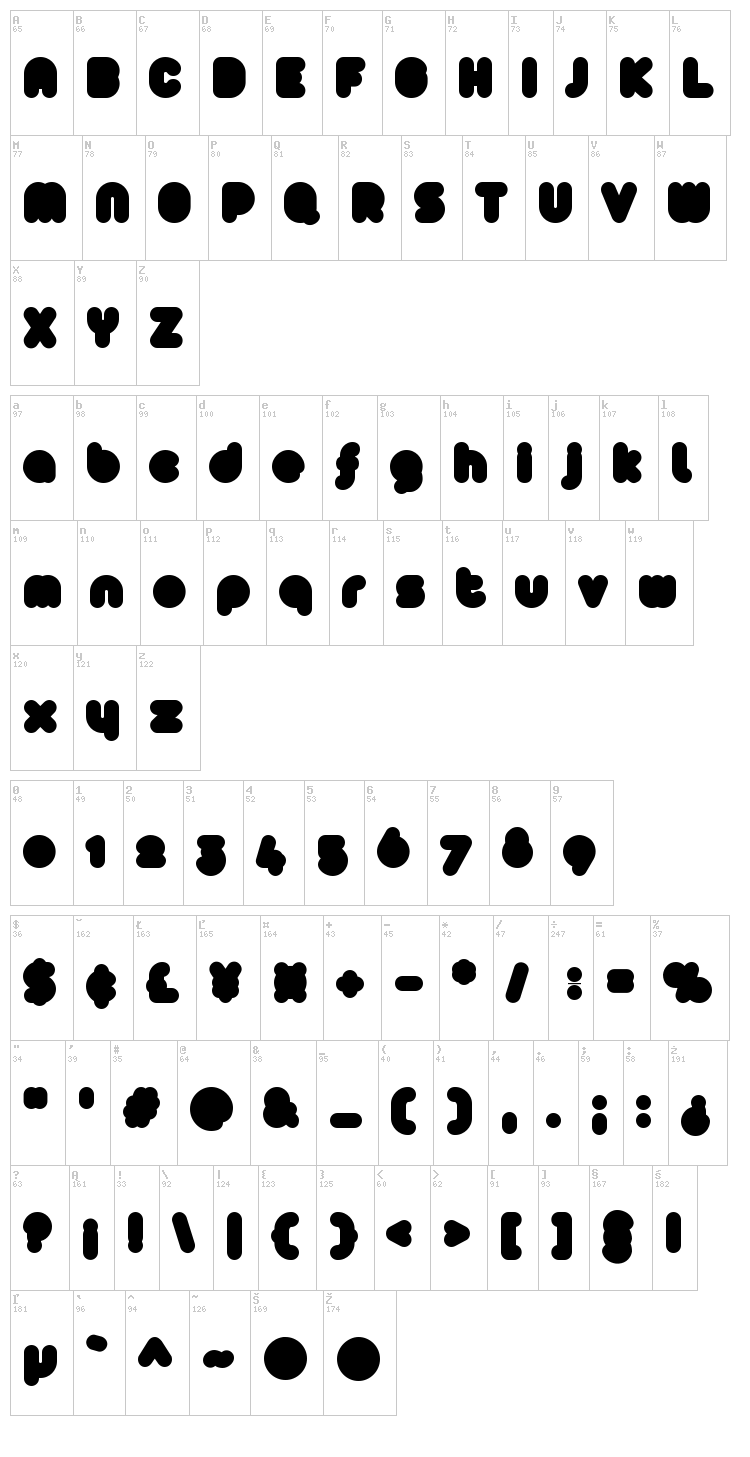 Arista 2.0 font map