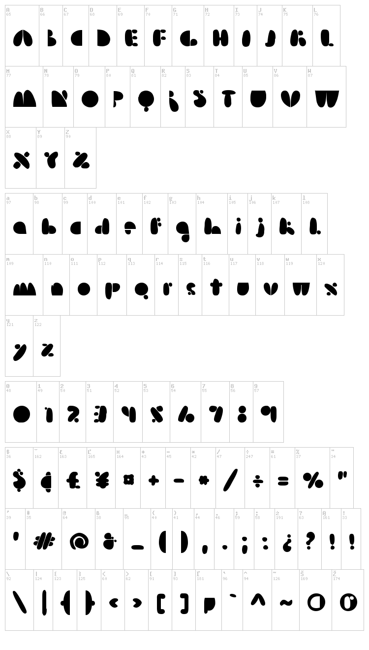 Arsenale Blue font map
