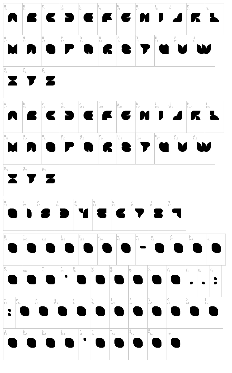 Attic font map