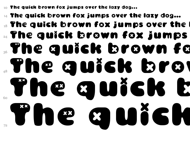Bambino font waterfall