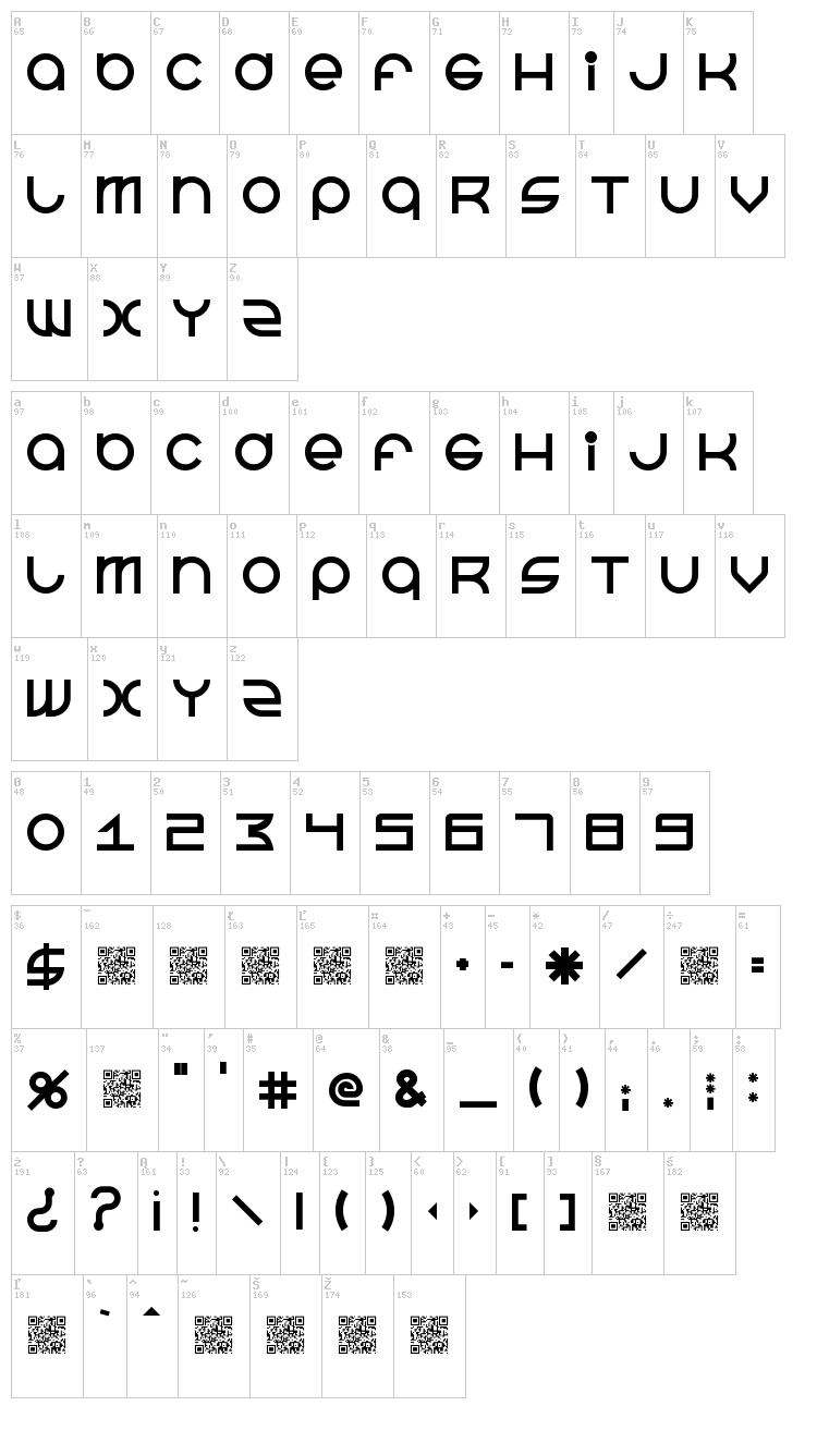 Beast Mode Suite font map