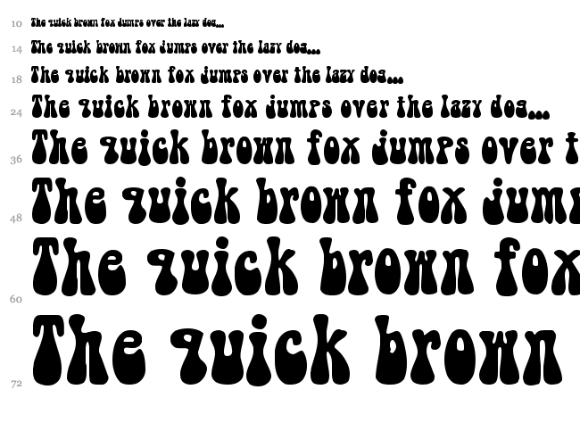 Bell Bottom Laser font waterfall