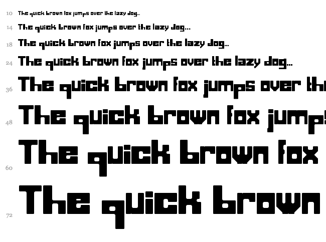 Blocking font waterfall