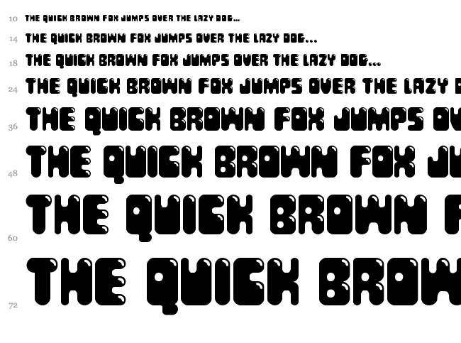 Bubble Butt font waterfall