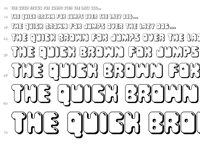 Bubble Butt font waterfall