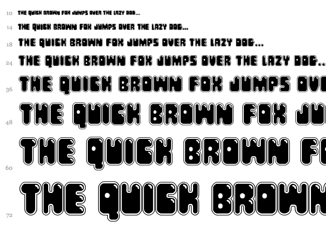 Bubble Butt font waterfall