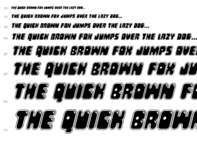 Bubble Butt font waterfall