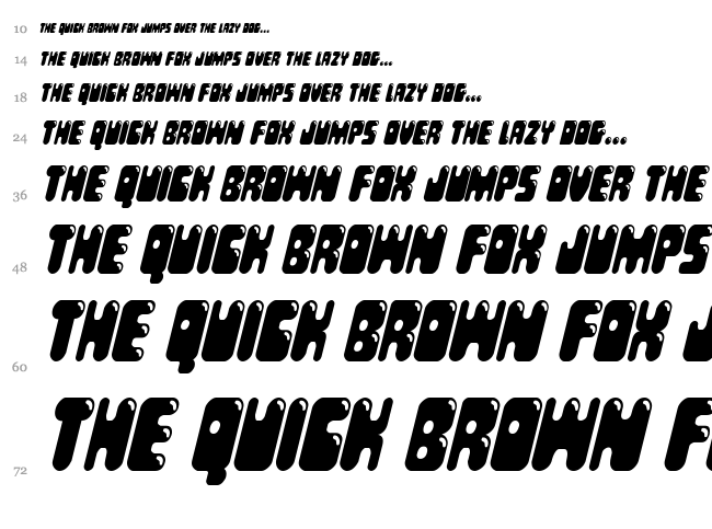 Bubble Butt font waterfall