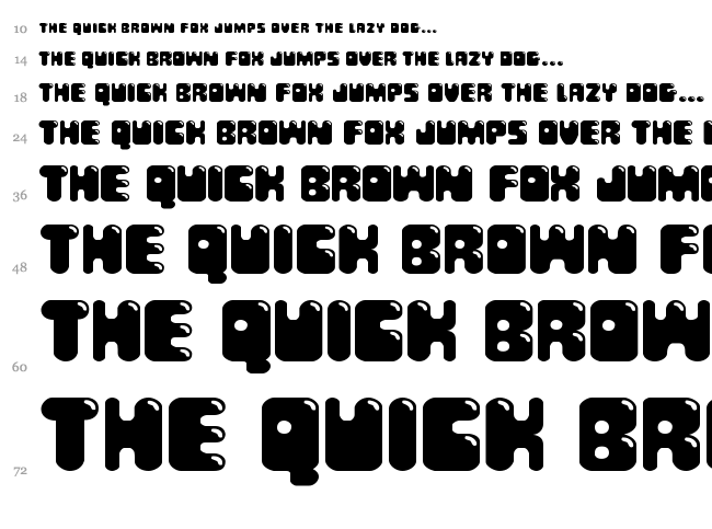 Bubble Butt font waterfall