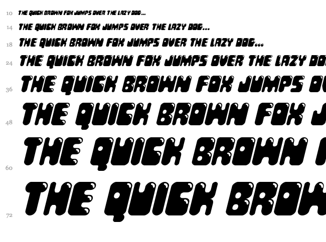 Bubble Butt font waterfall