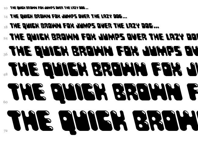 Bubble Butt font waterfall