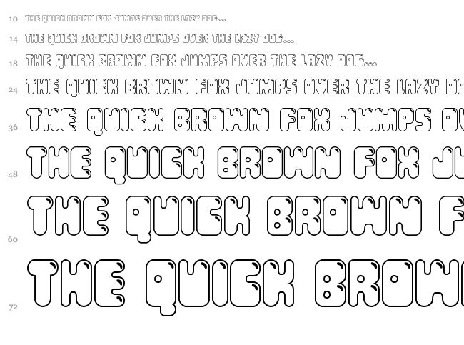 Bubble Butt font waterfall