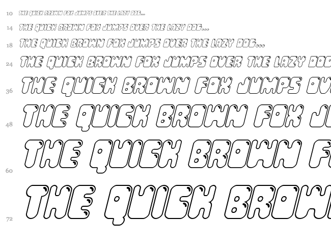 Bubble Butt font waterfall