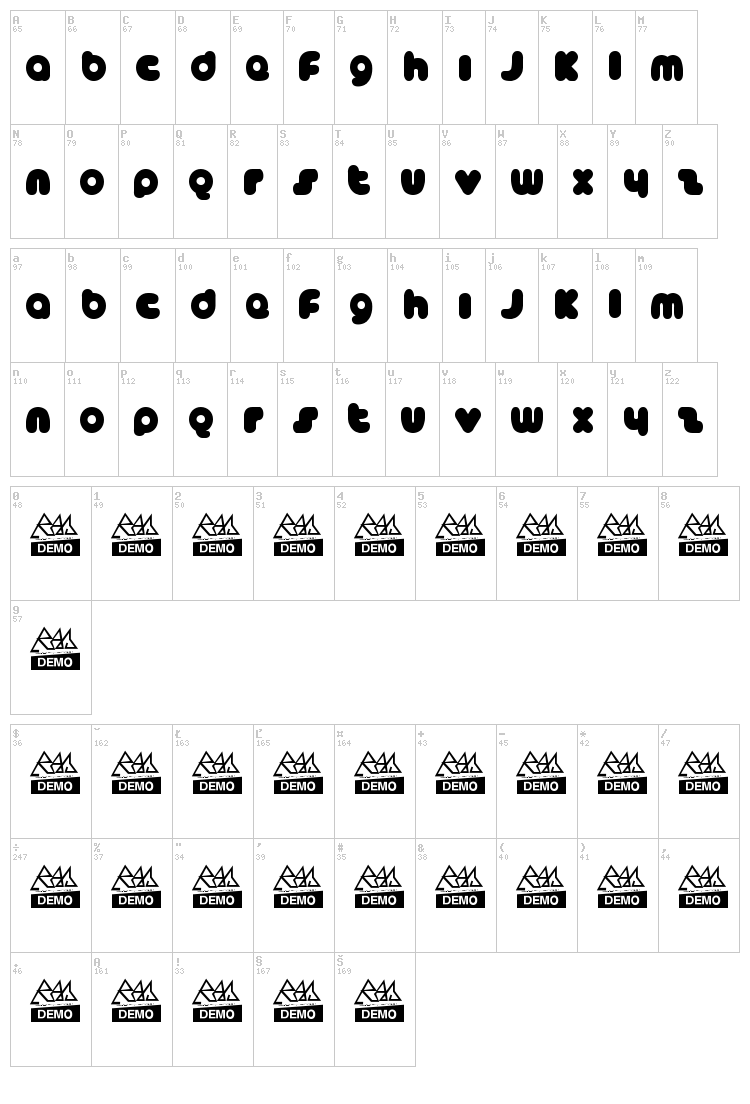 Catb?x font map