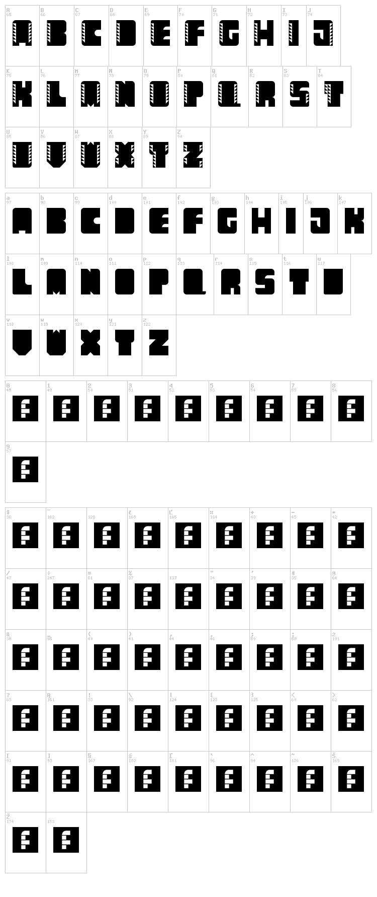 Come Callado font map