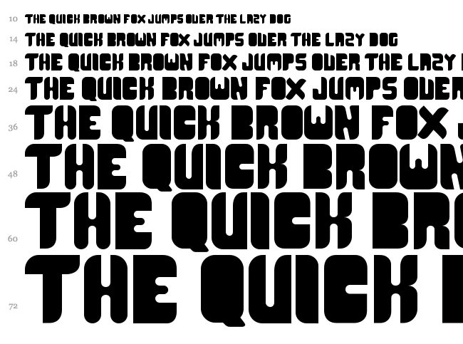 CR21 Type font waterfall