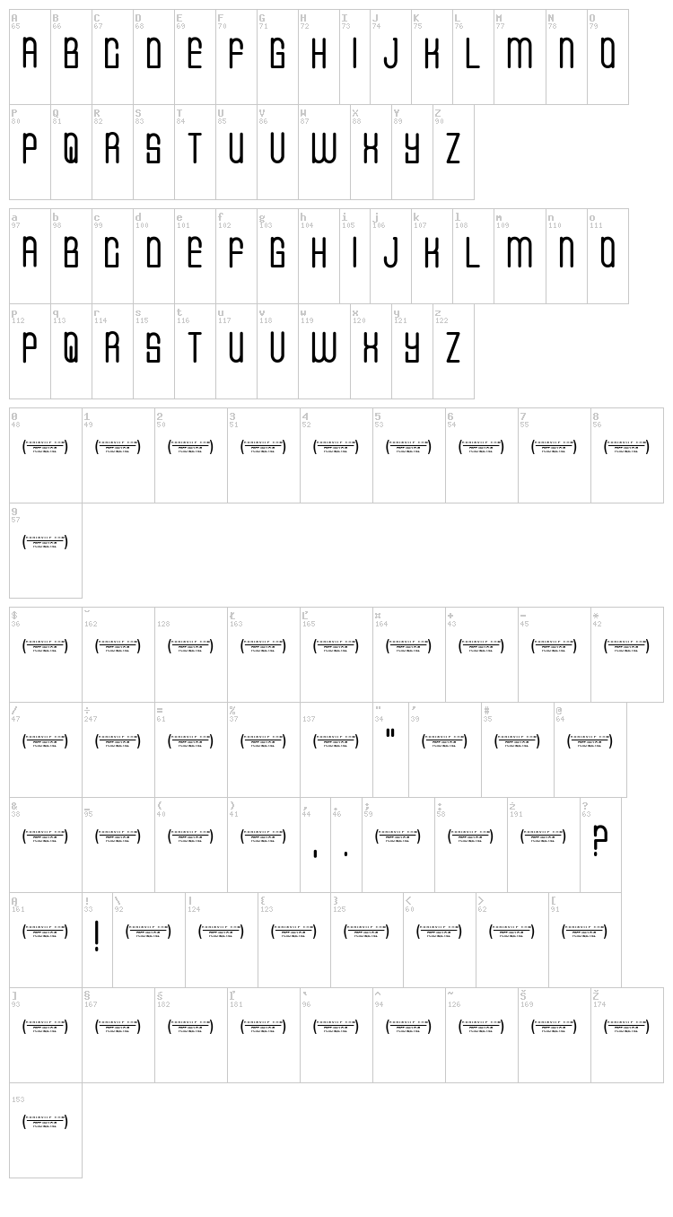 CVF Buffalo Grove font map