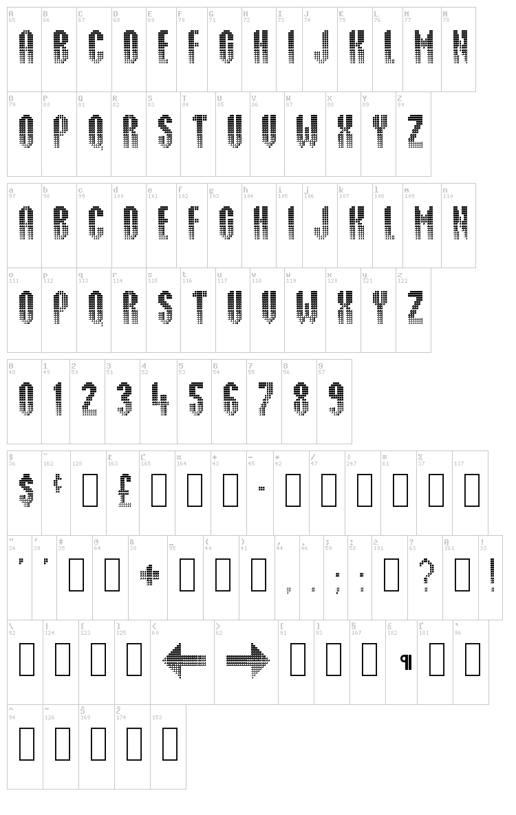 Delusion font map