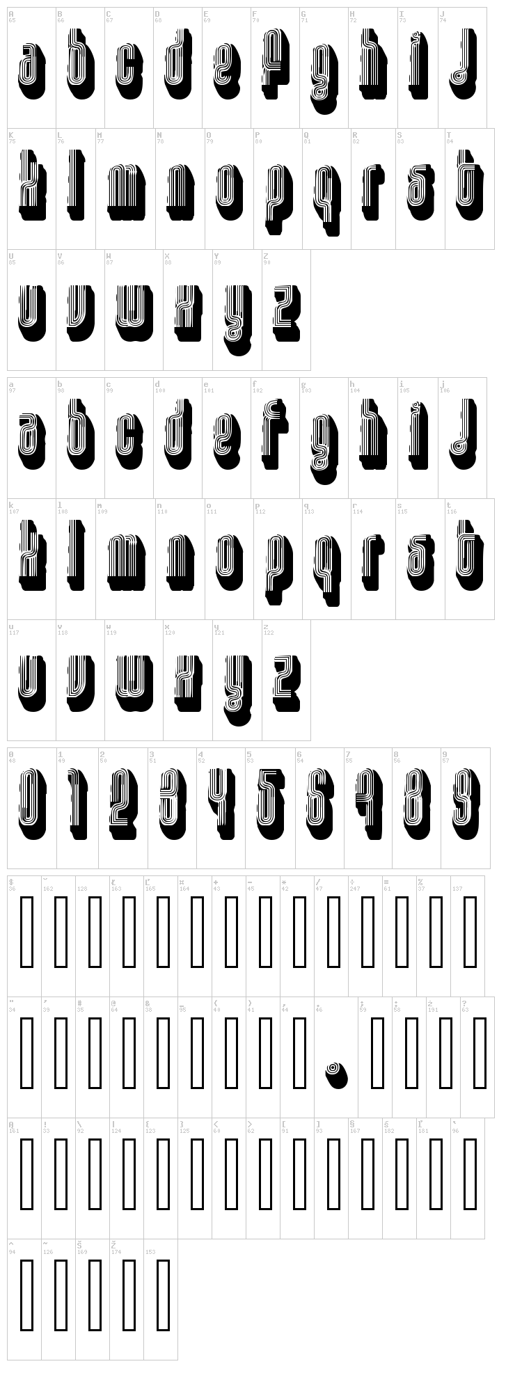 Disco font map