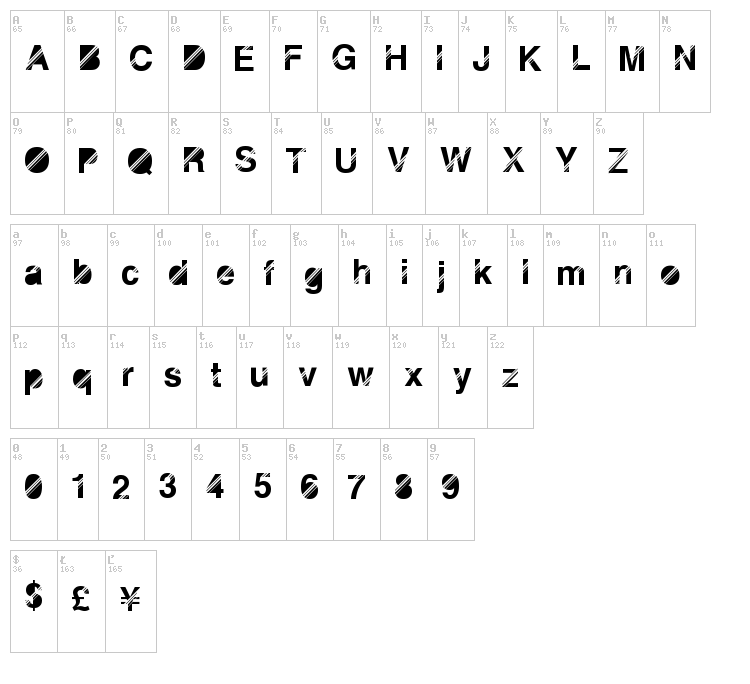 Disco Night font map