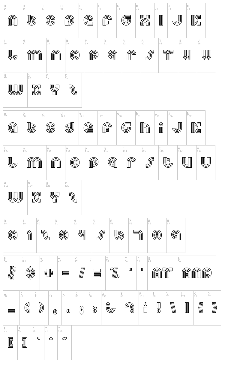 Dreamland font map