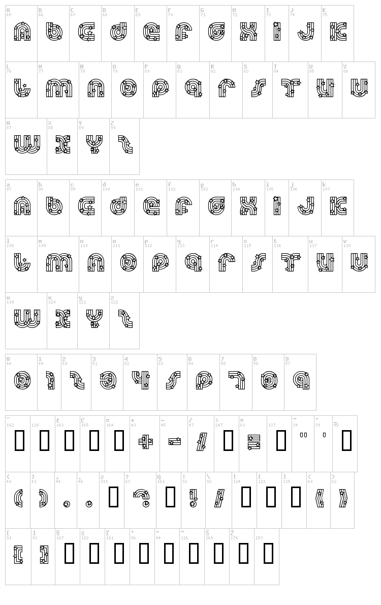 Dreamland font map
