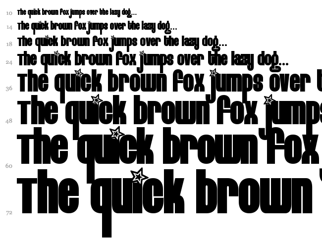 Eight Track font waterfall