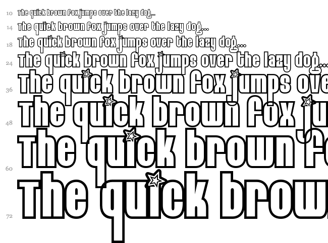 Eight Track font waterfall