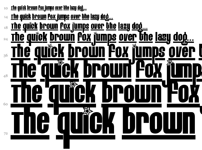Eight Track font waterfall