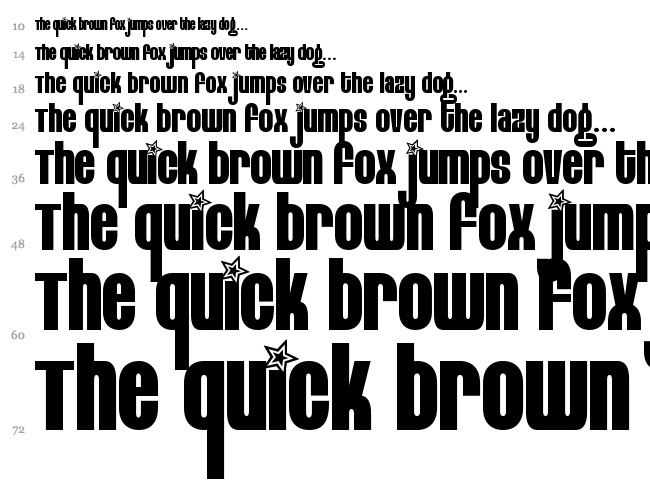 Eight Track font waterfall