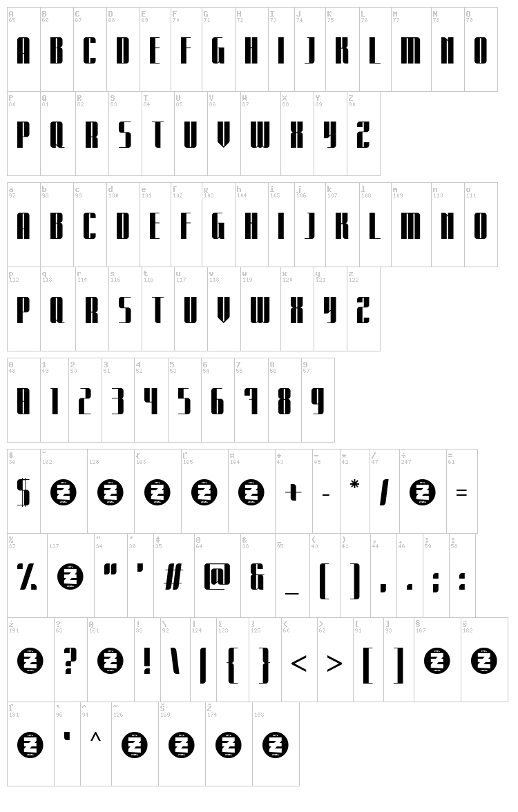 Expatriate font map