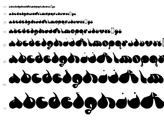 FSO Revenge of Zany font waterfall