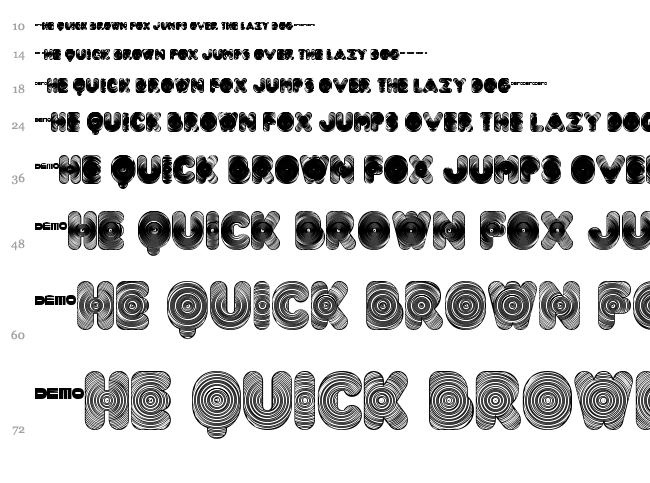 FT Acid Test font waterfall