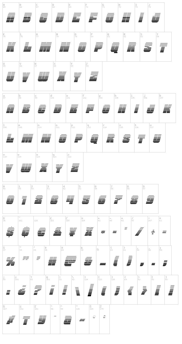 Funk Machine font map