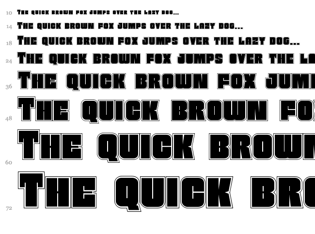 Funk Machine font waterfall